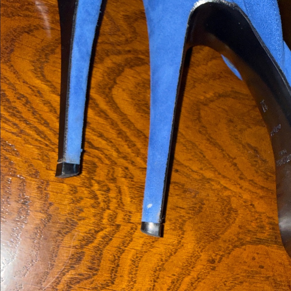 💙 SAINT LAURENT Kid Scamosciato Tribute 105 Open Toe Platform Sandals size 37 💙 - Picture 10 of 14